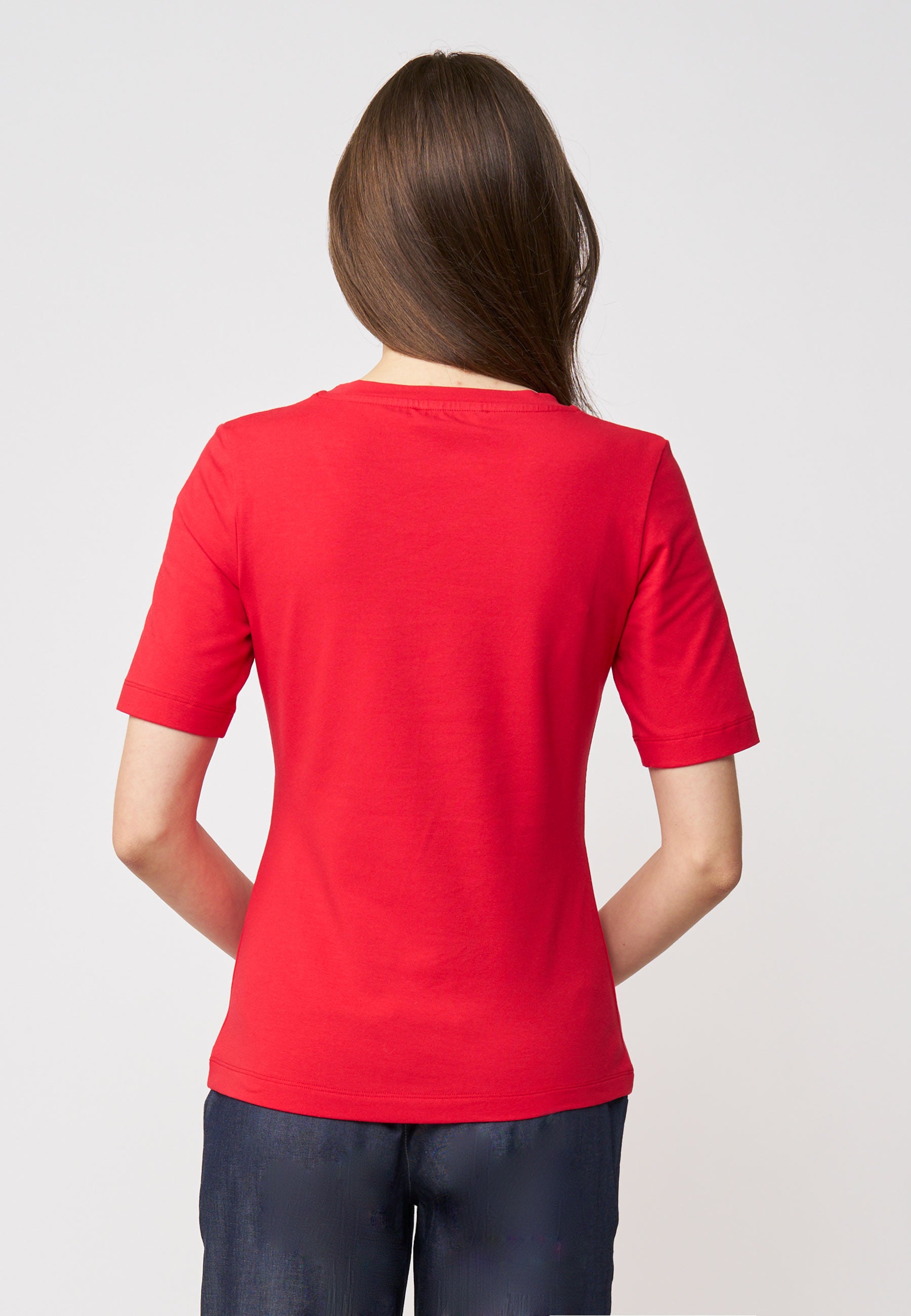 Shirt, Modell Vinnie rotes Kurzarmshirt in schlichter Optik mit angenehm weichem und leichtem Material