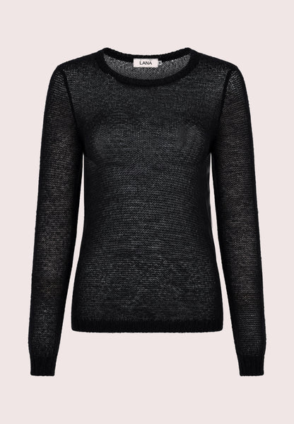 Pulli, Modell Victoria in Schwarz mit langen Ärmeln