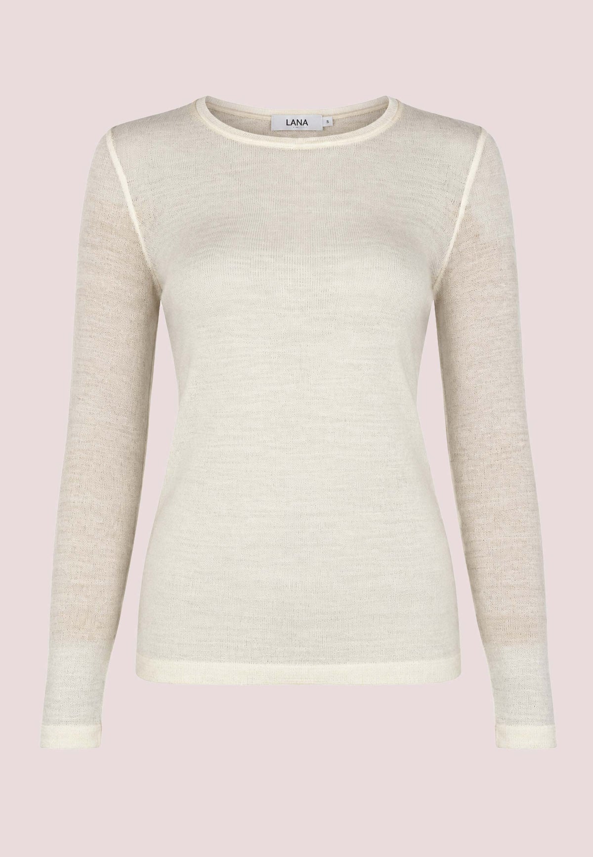 Wollshirt, Modell Iblis in Creme mit langen Ärmeln