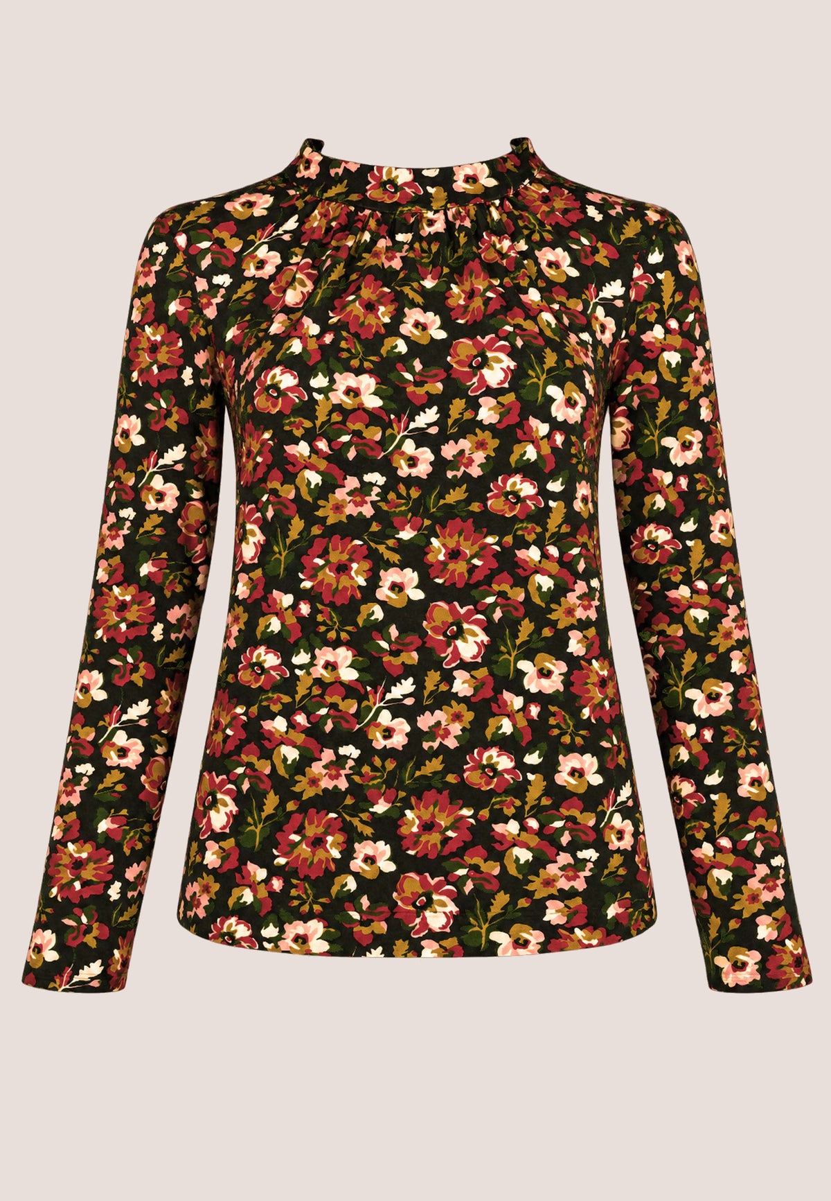 Shirt, Modell Holly mit buntem Blumenmuster und langen Ärmeln