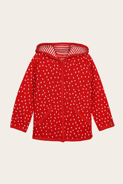 Veste à capuche réversible, modèle Momo
